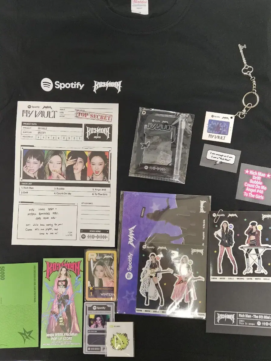 aespa Rich Man Spotify ポップアップ Tシャツ aespa Rich Man Spotify ポップアップ Tシャツ aespa RICH MAN